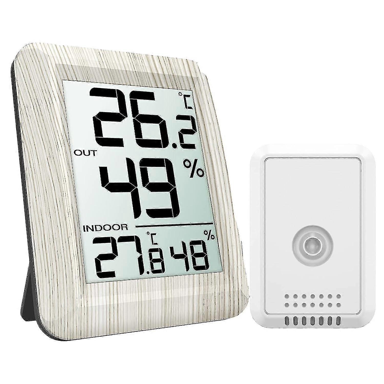 Oria Digital Indoor/outdoor Humidity Meter Temperature Mon With Wireless Sensor 328ft/100m Range C/f Selectable 60s Auto Refresh For Home Office