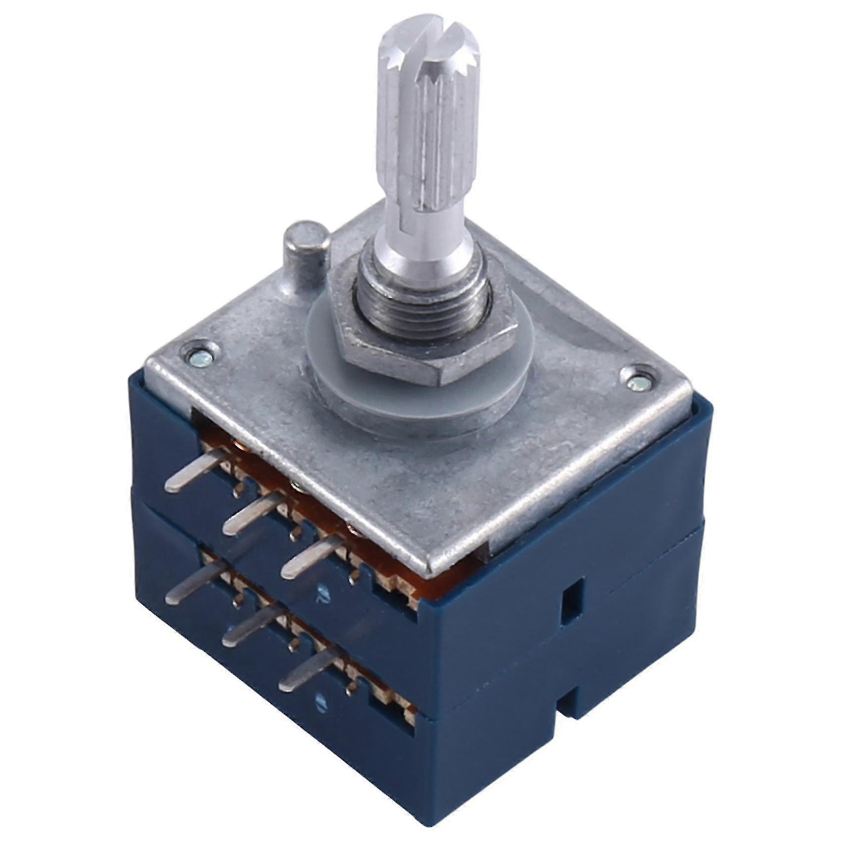 1pcs Rh2702 Resistance Stepping Dual-unit Rotentiometer 6pins Alps Rk27 Floral Axis 25mm(a50kx2)