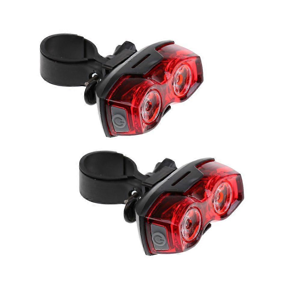 2Pcs LED Waterproof Bike Tail Light Bicycle Rear Warning Light Lamp 3 Modes with Mount Clip