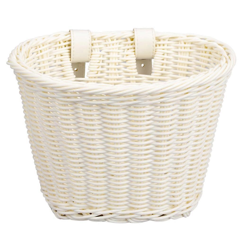 Bicycles Front Handlebar Cargo Basket For Child with Leather Straps, Detachable