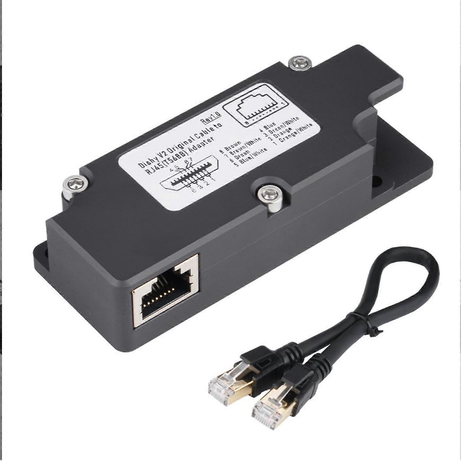 Dishy Cable Adapter to RJ45 ABS Rectangular Satellite Antenna Cable Adapter for Starlink