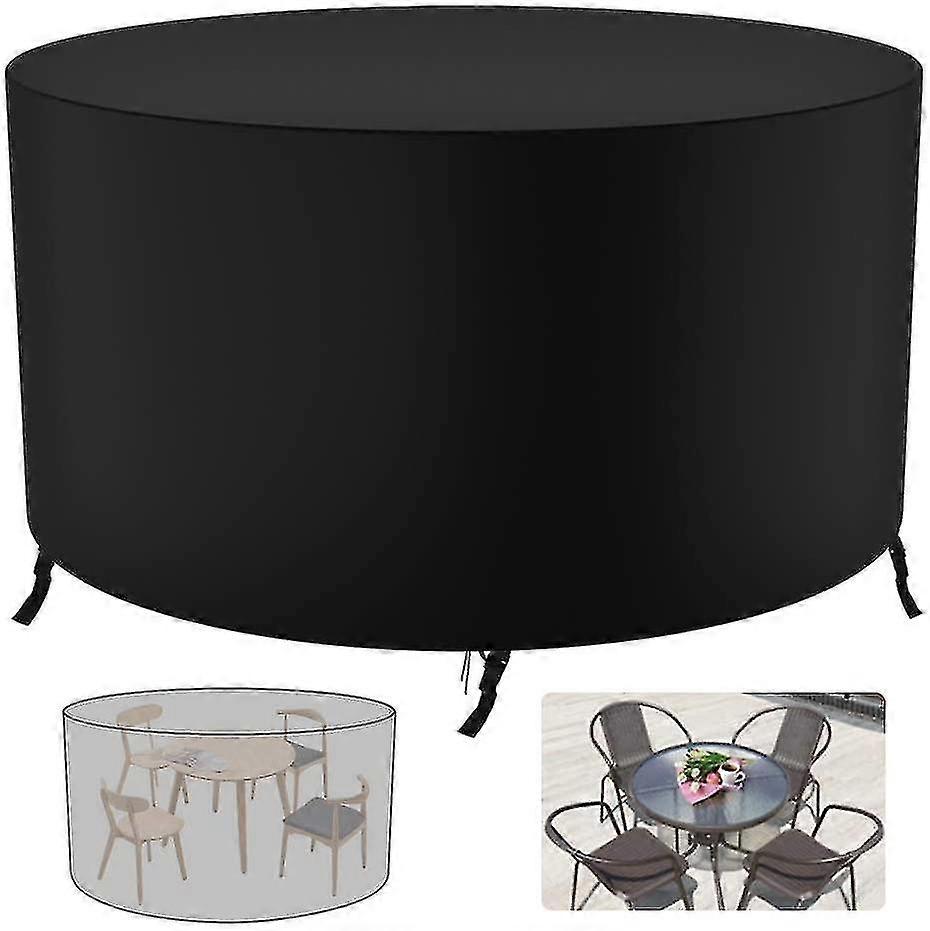 Coperture per mobili da giardino Tovaglia da giardino rotonda - 420d Protezione per impieghi gravosi Impermeabile Antivento Anti-UV Tavolo circolare per patio esterno
