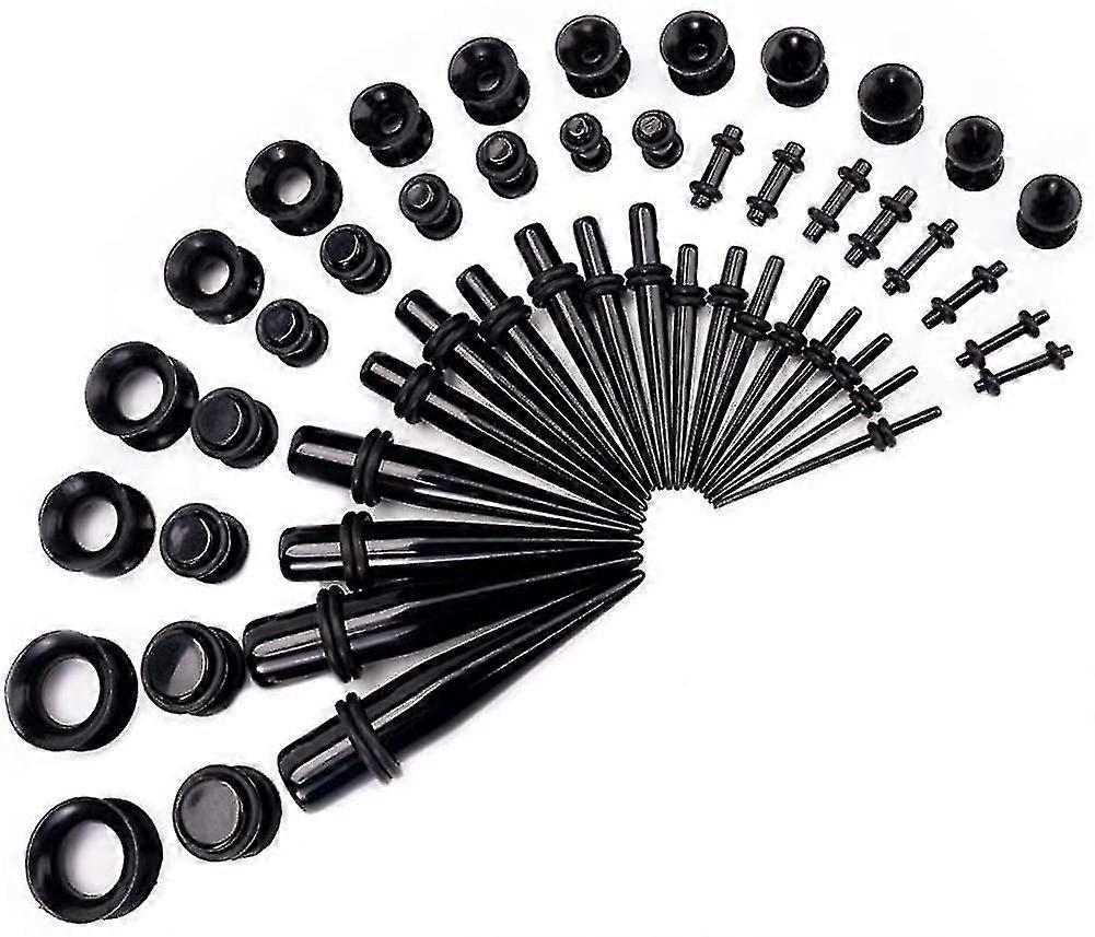 Ear Stretching Kit 50 Pieces Ear Gauges Expander Set Acrylic Rejuvenators And Plugs Silicone Tunne