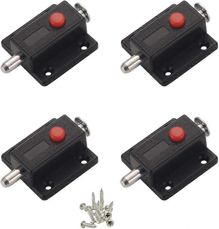 Automatic Spring Button Security Slide Latch for Cabinet, Interior and Exterior Door Latches Windows, Cabinets, Bedroom, Bathroom