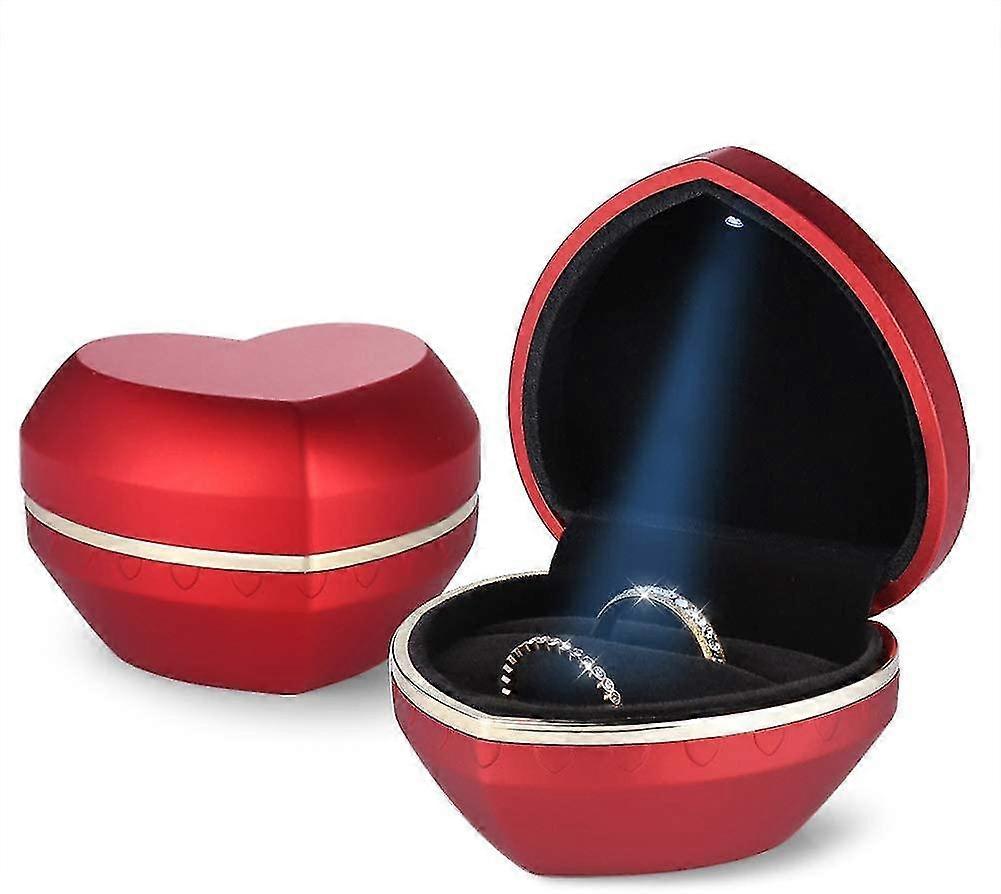 Hjerteformet smykkeskrin par Ring Box