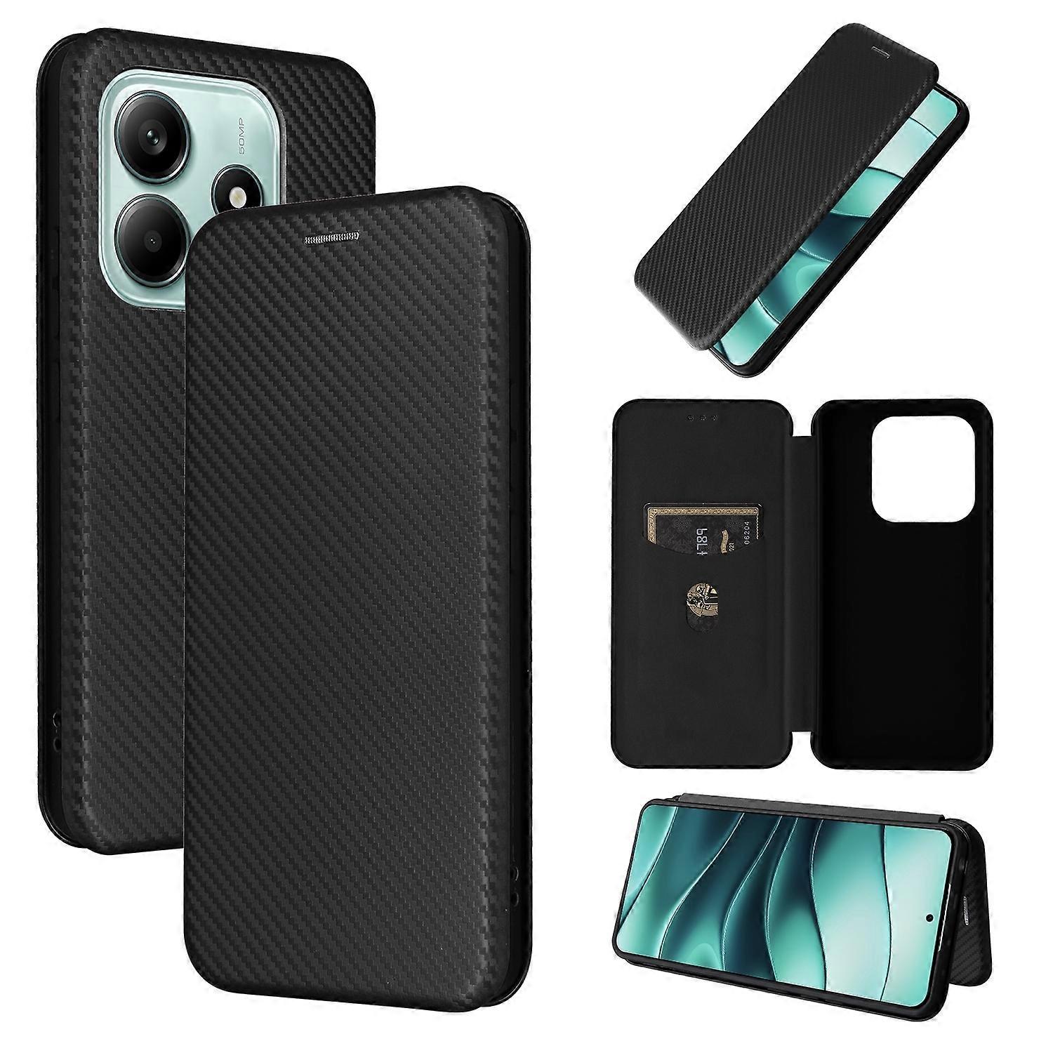 适用于小米红米 Note 14 4G 碳纤维设计保护壳黑色