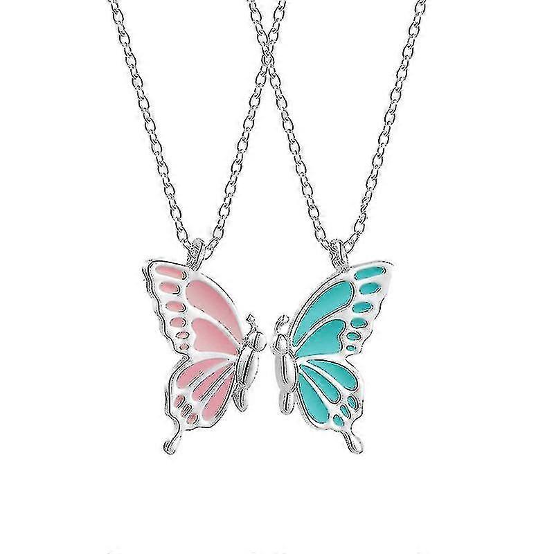 Collana farfalla buon amico semplice farfalla colorata collana amicizia a due pezzi