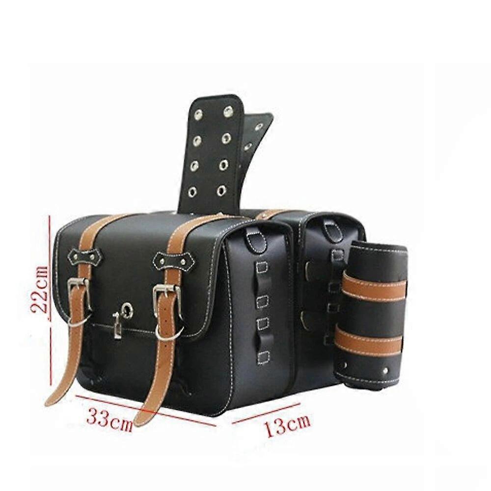 Left Right Universal PU Leather Motorcycle Saddlebag Side Tool Luggage package Saddle for Honda/Suzuki/Kawasaki/Yamaha