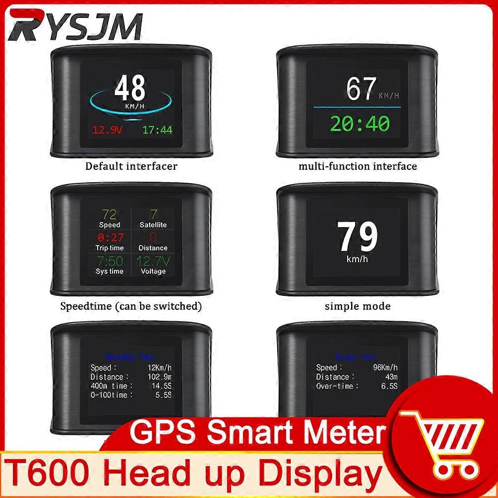 HD T600 GPS HUD Car Accessories for All Car GPS Head Up Display Overspeed Alarm LCD Digital Speedometer Clock Speed Voltage
