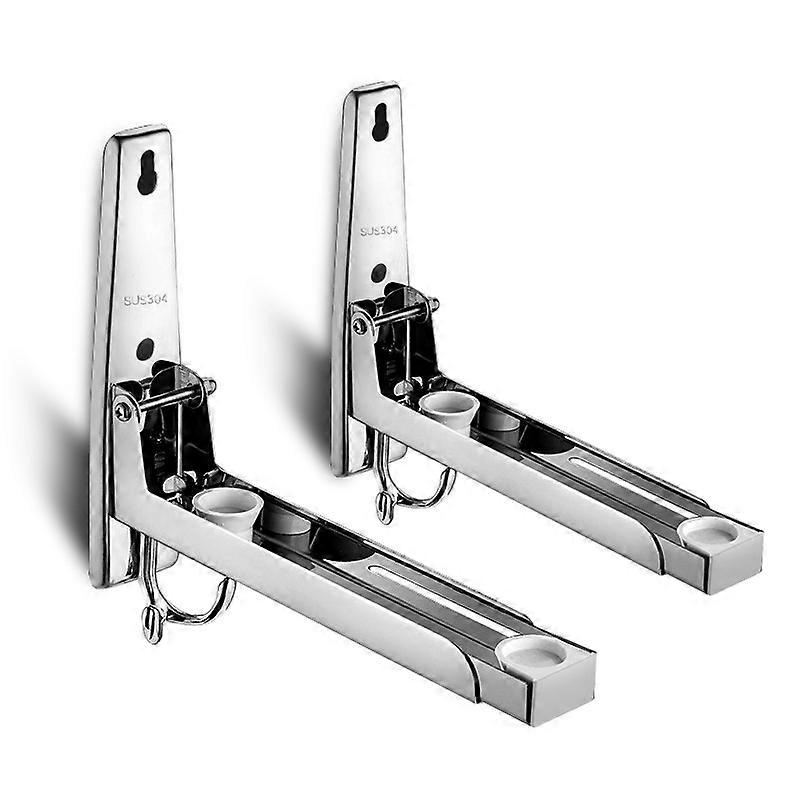 304 Stainless Steel Microwave Bracket With Telescopic Arms And Hooks Universal Wall Mount Bracket For Microwave Oven Grill Oven Up To 40kg Wall Mount