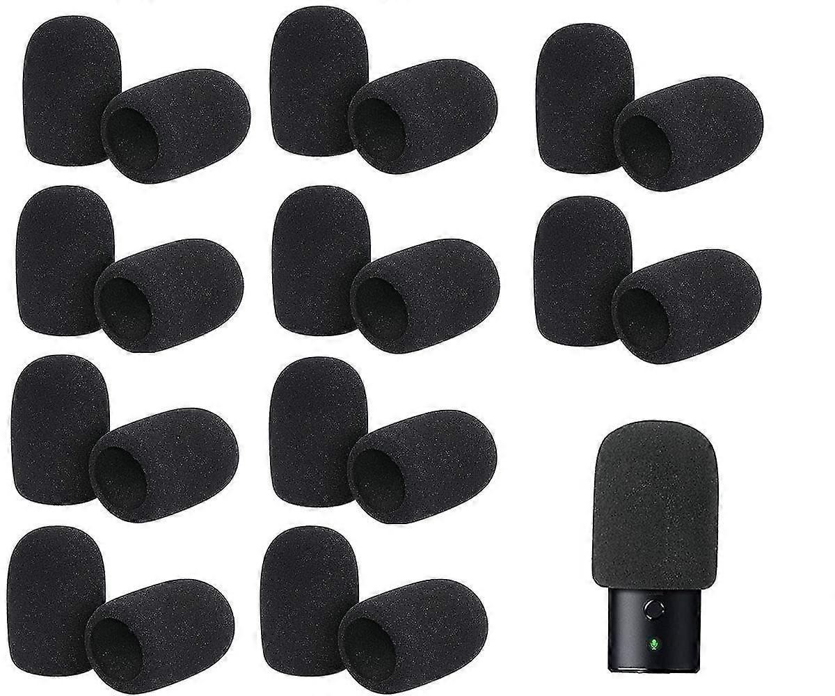 Mikrofon Pop Filter, 20 Stück Mikrofon Windschutzscheibe Schaumstoffabdeckung Mikrofon Schaumstoffabdeckung Karaoke Mikrofon Schalldämpfer Schwarz