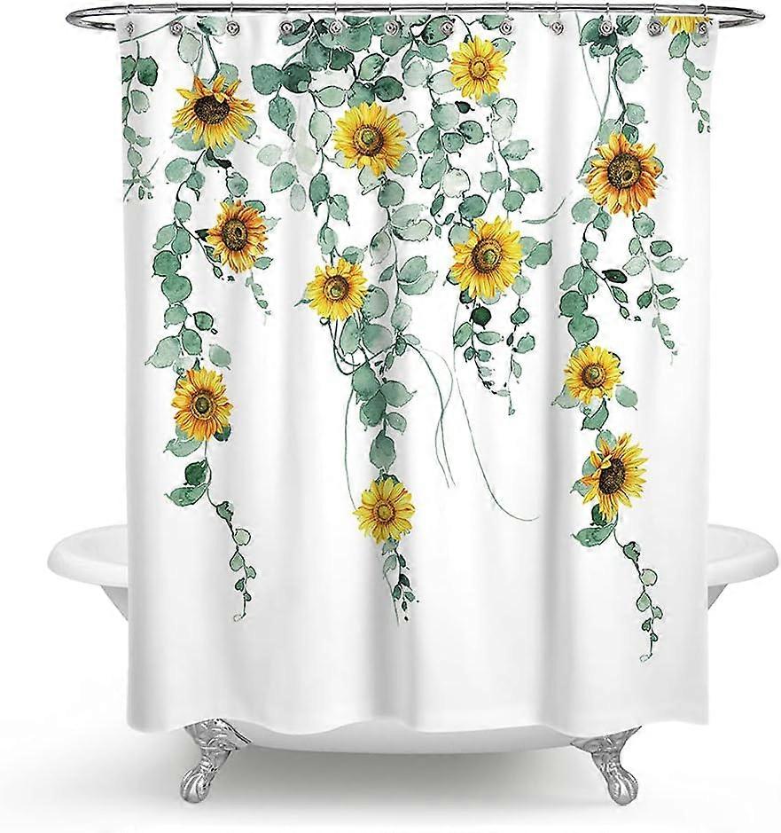 Digital Printing Polyester Shower Curtain - Waterproof Mildew Resistant (Leaf Pattern 180*180cm)