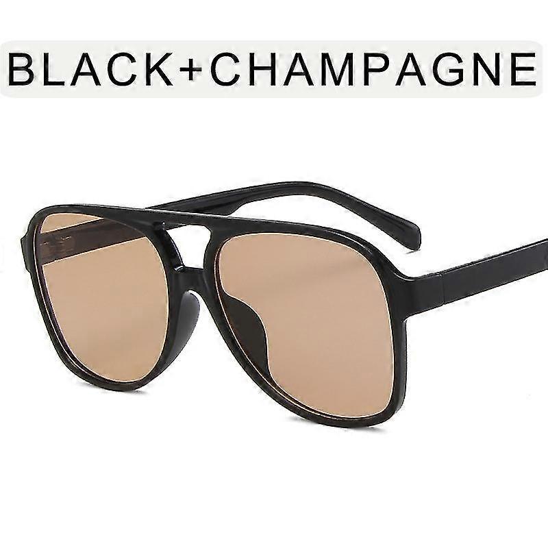 Vintage Oversized Solglasögon Kvinnor Retro Brand Big Frame Solglasögon Kvinna Svart Gul Ins Style Square Glasögon Oculos De Sol