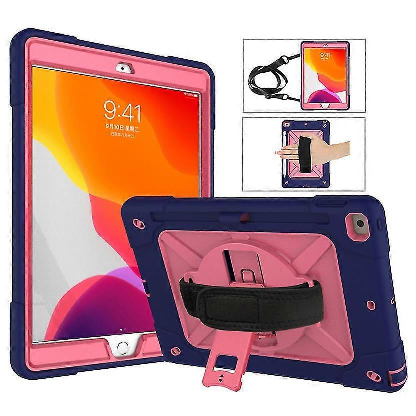 360° قطب يدوي حزام الكمبيوتر سيليكون مسند تابلت مع حزام الكتف لباد 10.2 (2021) / (2020) / (2019) - أسود