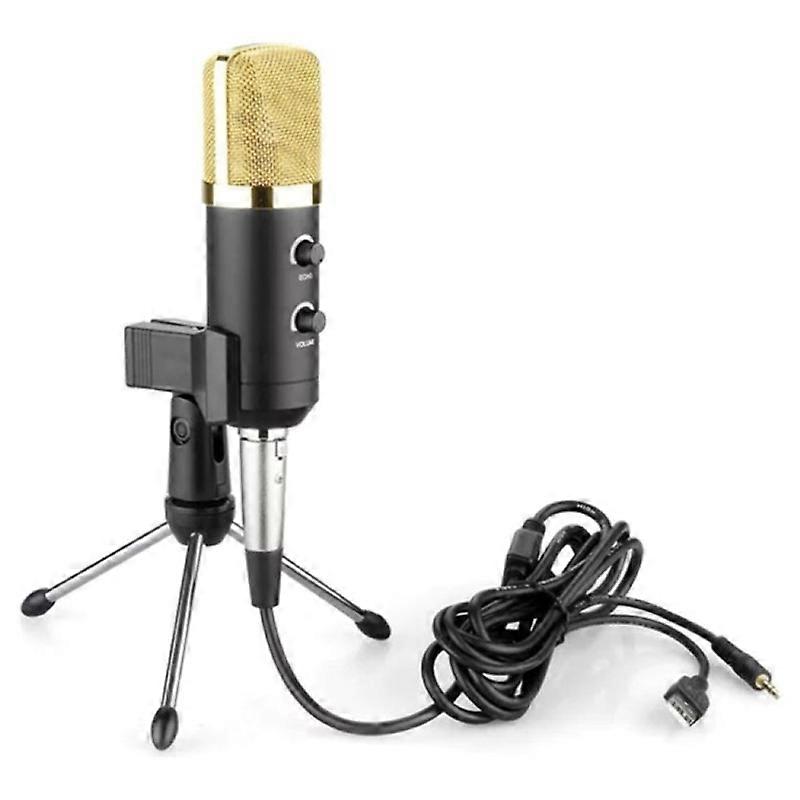 Wired Microphone USB Condenser Studio Chatting Singing Recording Mic with Stand JIKAIX