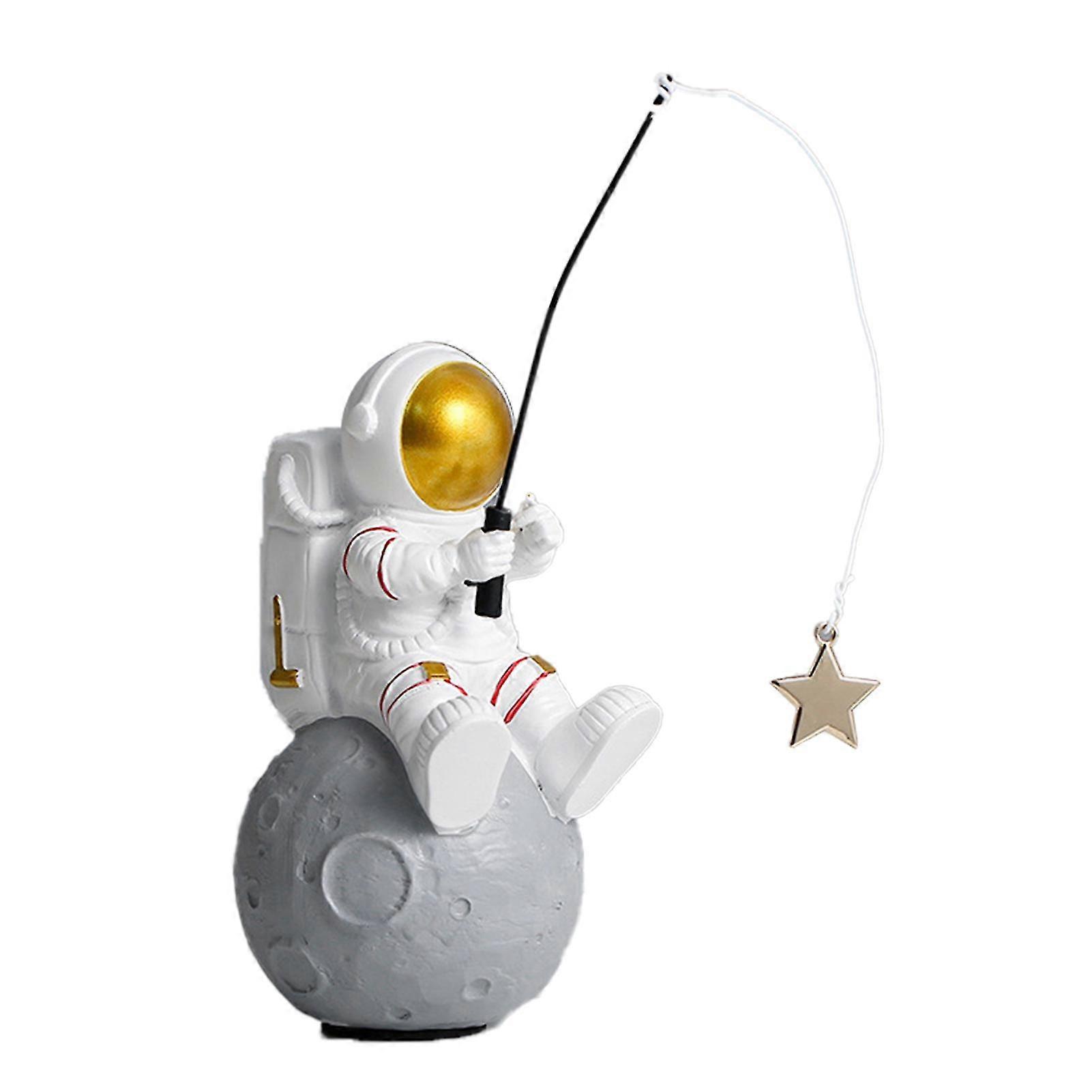 Astronaut Figurine Statue Rust-proof Fine Workmanship Solid Planet Desk Ornament Spaceman For Shelf Decor