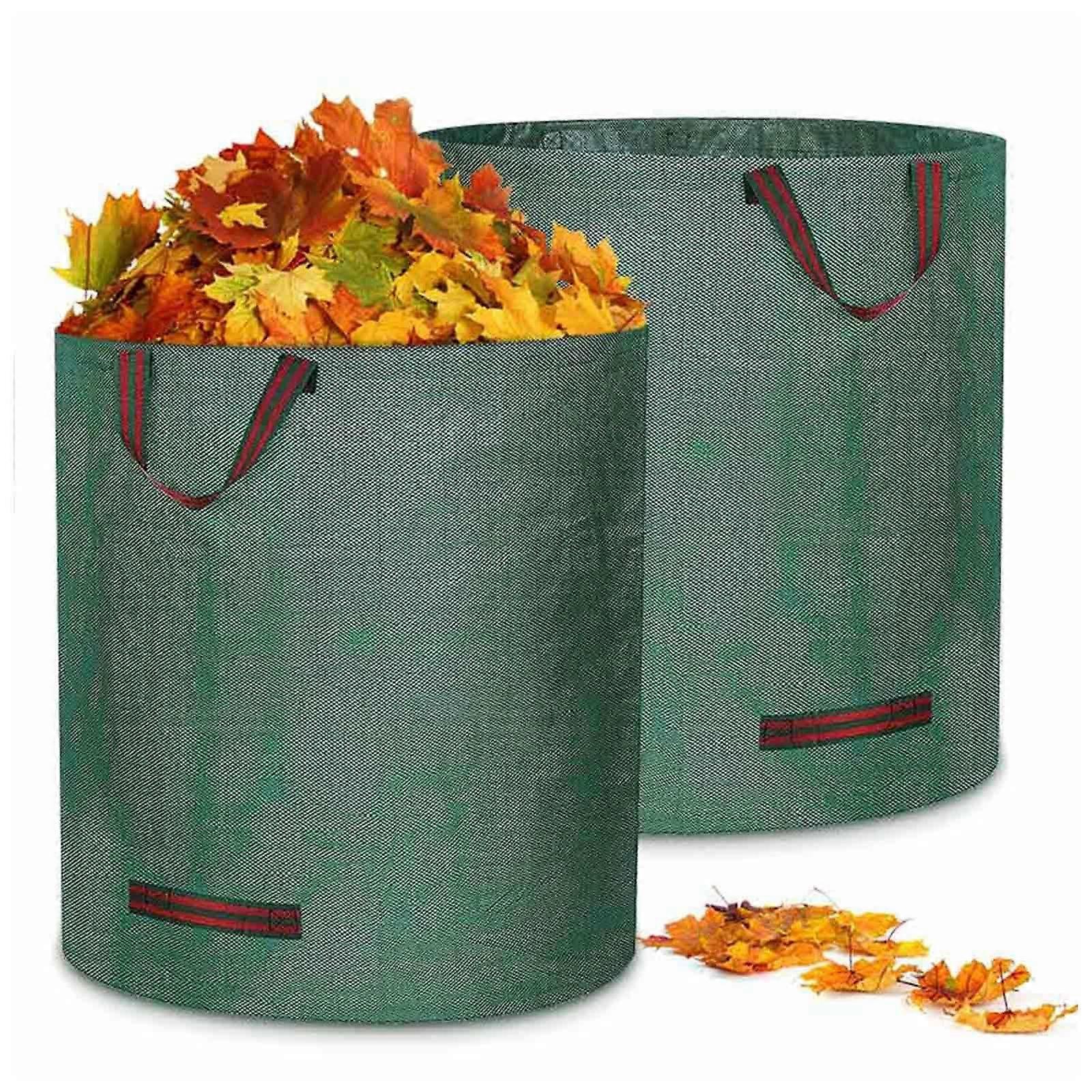 gute Gartenabfallsäcke, Gartengrassack, 2 Stück Gartenabfallsäcke, 272L Gartentasche, Gartengrünabfalltasche, Gartenmüllsack, wiederverwendbare Hochleistungsgrün W