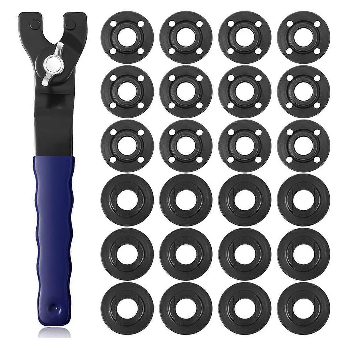 25PCS Angle Nut Angle Grinder Wrench Kit 5/8 Inch -11 Flange Metal Lock Nut Wrench Compatible with / Blue