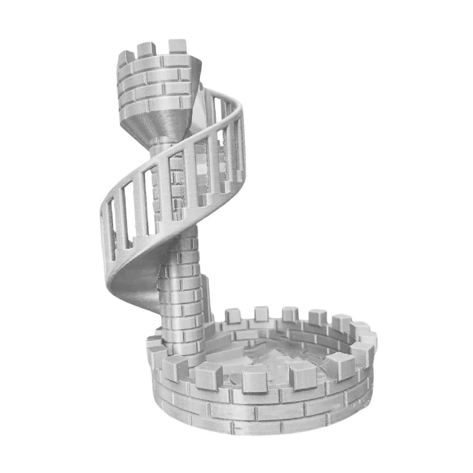 Castle Dice Tower Easy Rolling Ornaments Alloy Dice Rolling Tower for RPG Gray