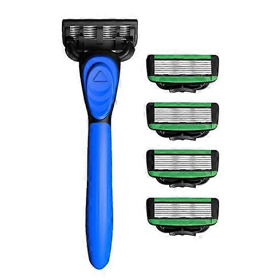 Manual Razor with 5 Blade Refills 7 Layers Stainless Steel Blade Rubber