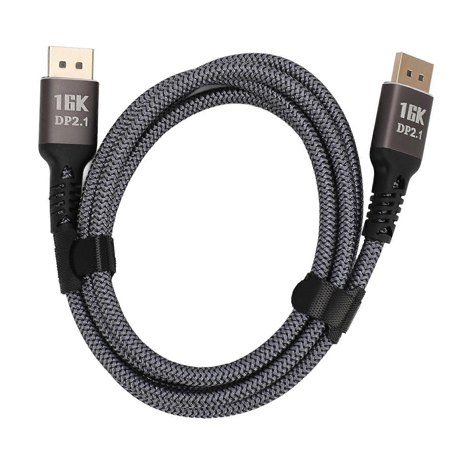 Câble DisplayPort 2.1 16K 30 Hz 40 Gbit/s 3D Dynamic HDR mâle vers mâle pour FreeSync pour écran de jeu G Sync 1,5 m