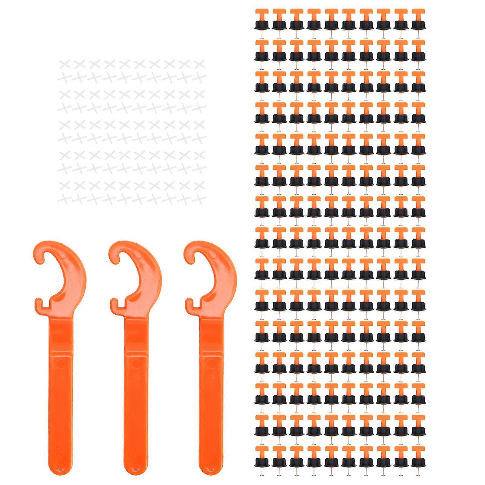 253Pcs/Set Tile Leveling System Kit Reusable Adjustable Tiles Leveler with Cross Clip Wrench