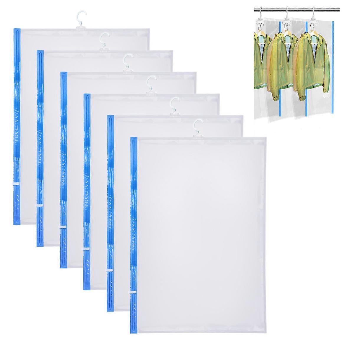Hanging Vacuum Storage Bags with Coat Hooks - Set of 6