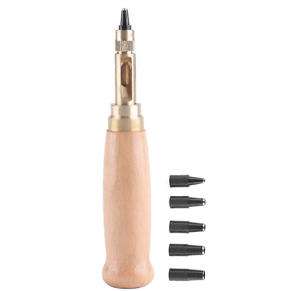 Auto Leather Craft Hole Punch Screw DIY Tool with 6pcs Replaceable Tips