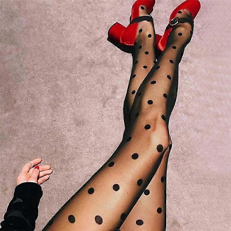 Summer Nylon Dot Print Women's Fishnet Mesh Pantyhose