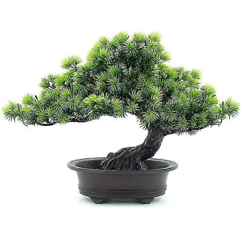 Altura da árvore de bonsai japonesa artificial 9,5 polegadas adequada para decoração interna de escritório doméstico