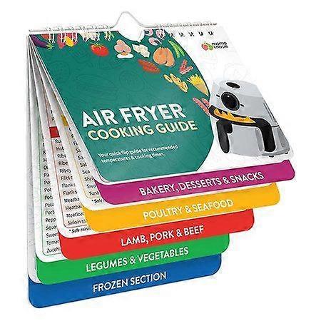 Air Fryer Magnetic Cheat Sheet Set - Comprehensive Cooking Time Charts & Recipe Booklet