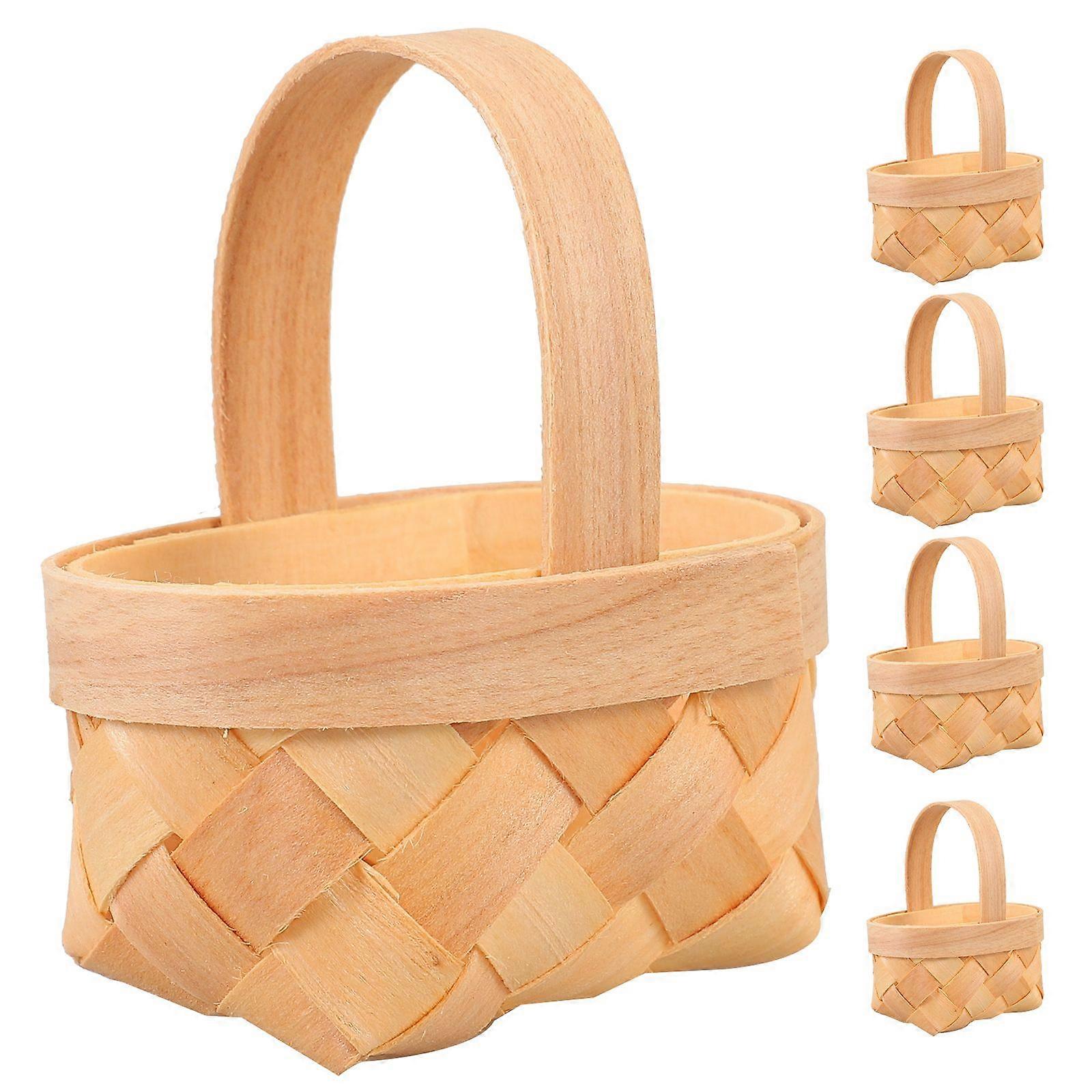 20Pcs Small Candy Baskets Mini Woven Baskets Gift Chocolate Wrapping Baskets