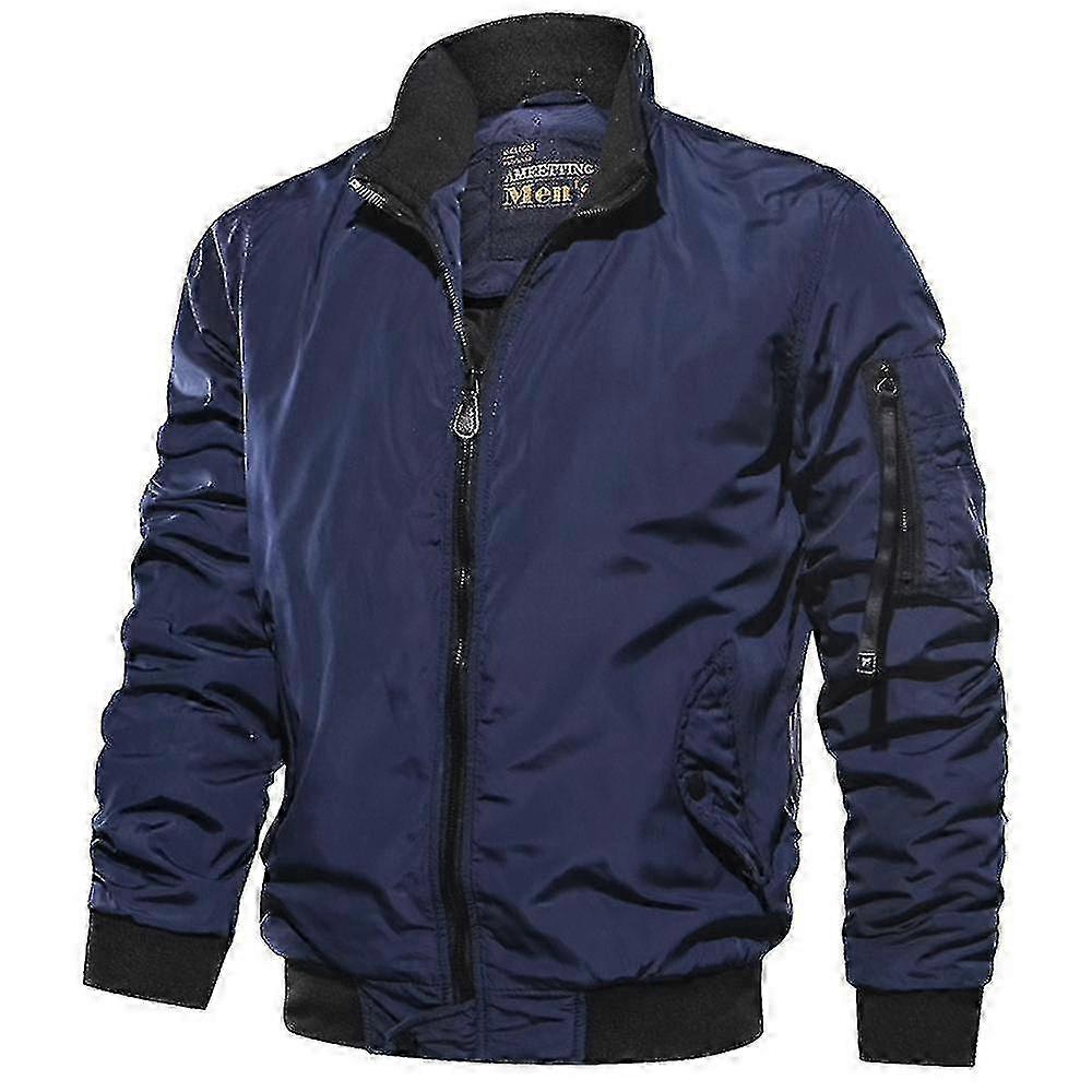 Men's Winter Biker Bomber Jacket - Motorcycle Pilot Coat