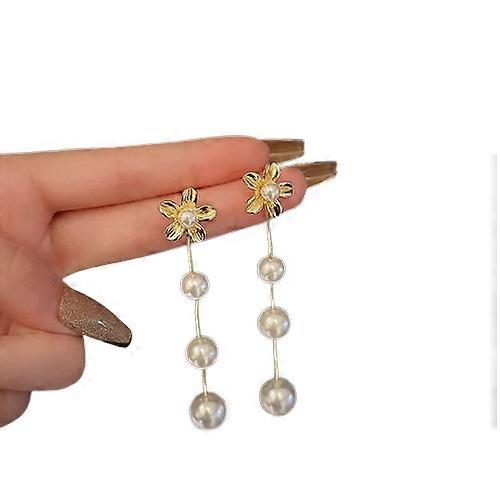 Nouveau simple fleur perle pompon boucles d’oreilles pour femmes fille douce boucles d’oreilles mode coréenne 2022 bijoux de fête à la mode