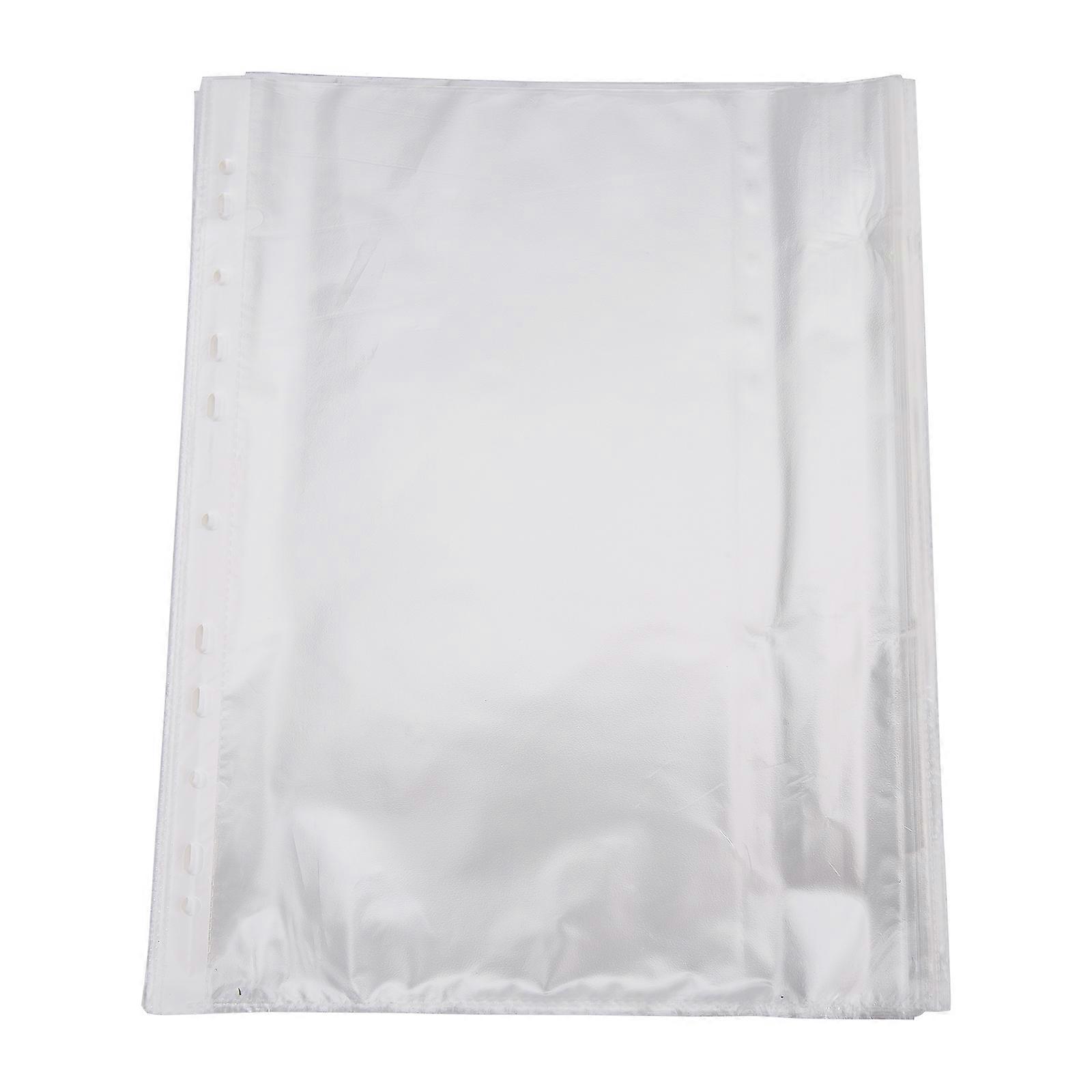 100PCS A4 Plastic 11-Hole Punched Pockets for Document Organization