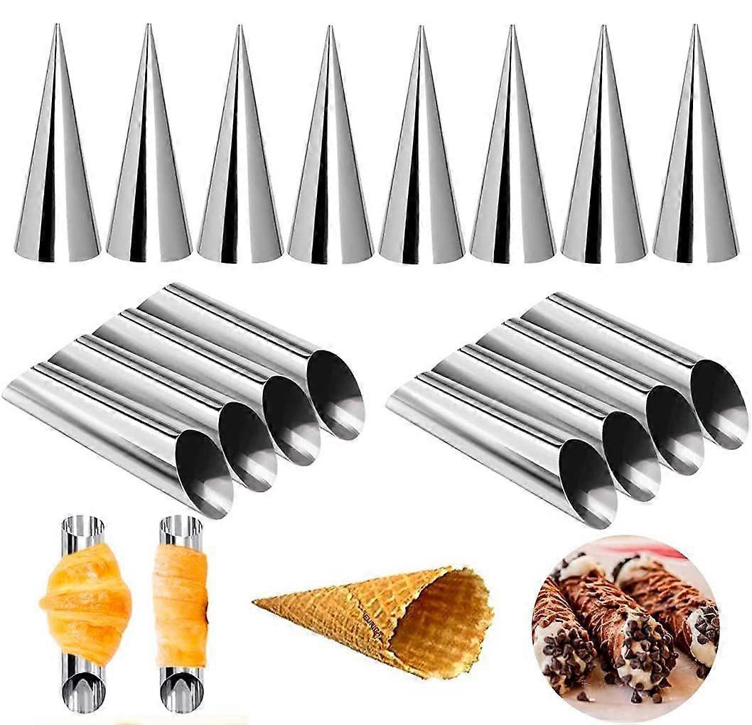 ステンレススチール製カノーリフォームチューブ 16個入り クリームロール型 斜め型 自立式コーン型