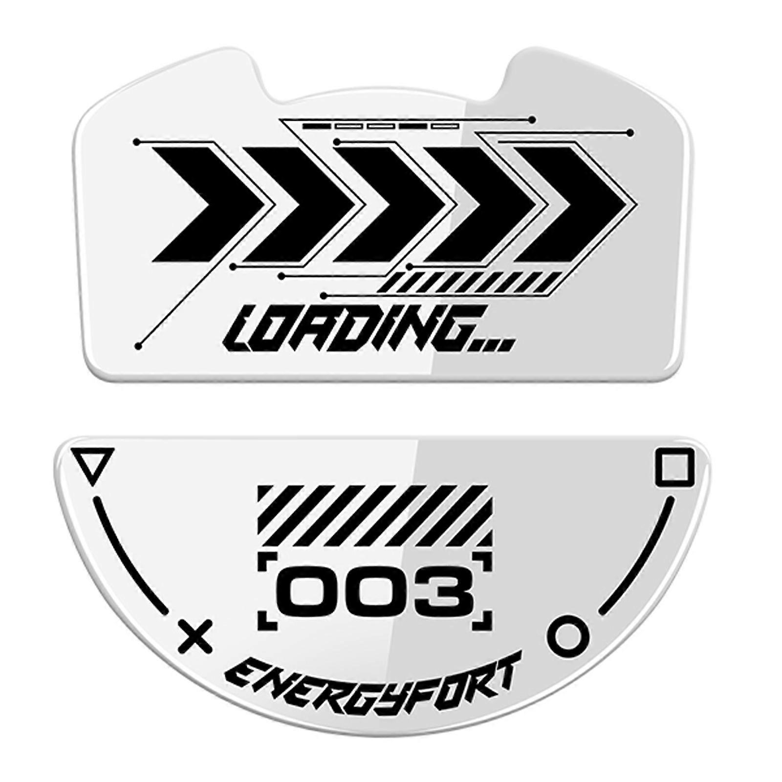 1Set Glass Mouse Feet Skates Mouse Stickers Pad for Mouse Rounded Curves Edges White
