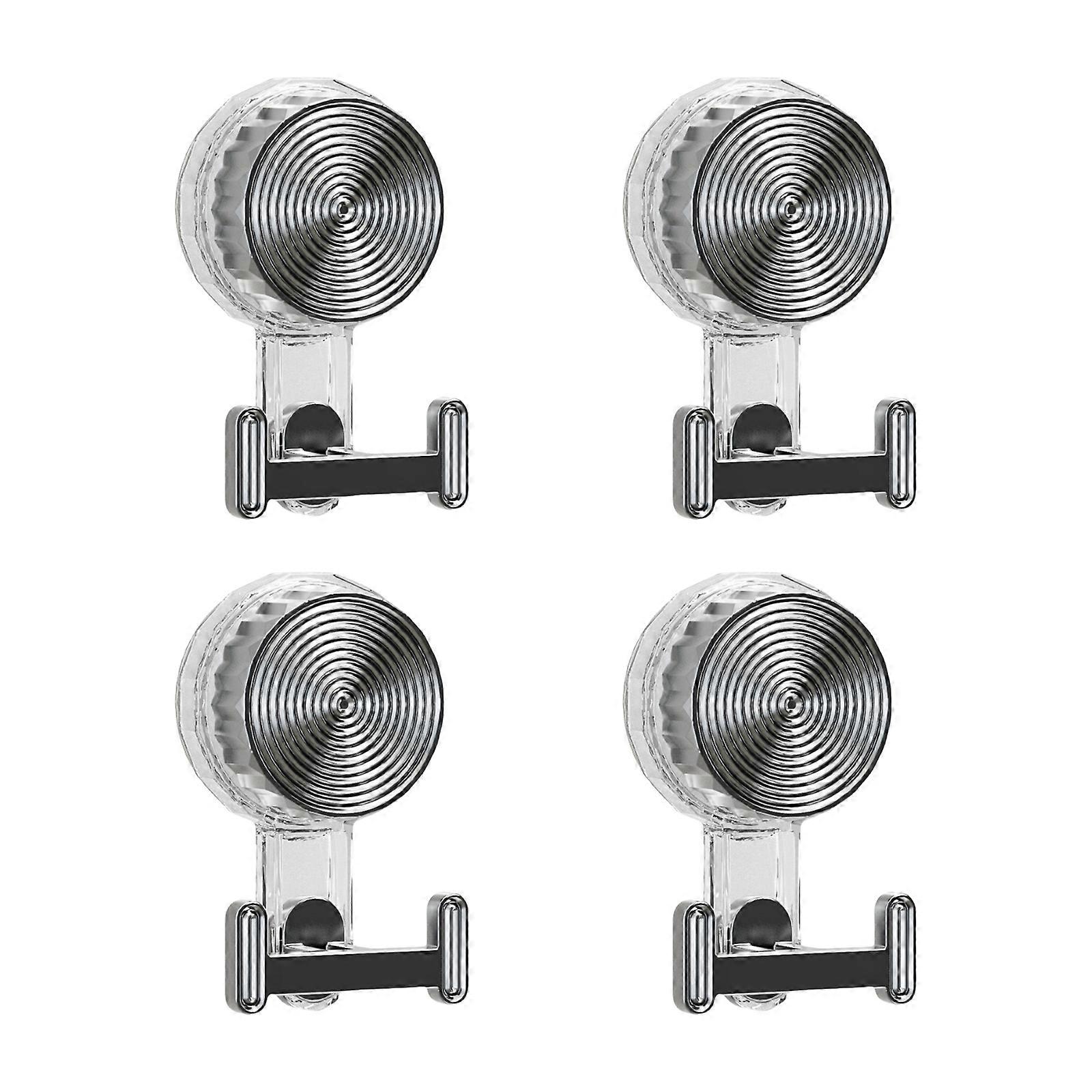 Set of 4 Reusable Suction Hook Easy Setups Without Tool Needed Portable Accessory for Temporary Storage Solution Transparent silver