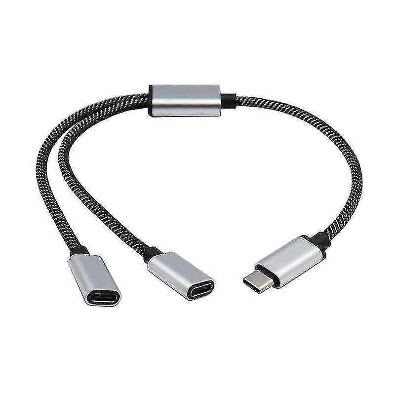 Compact Usb C Male To Double Usb C Female Splitter Cable 480mbps Data Speed