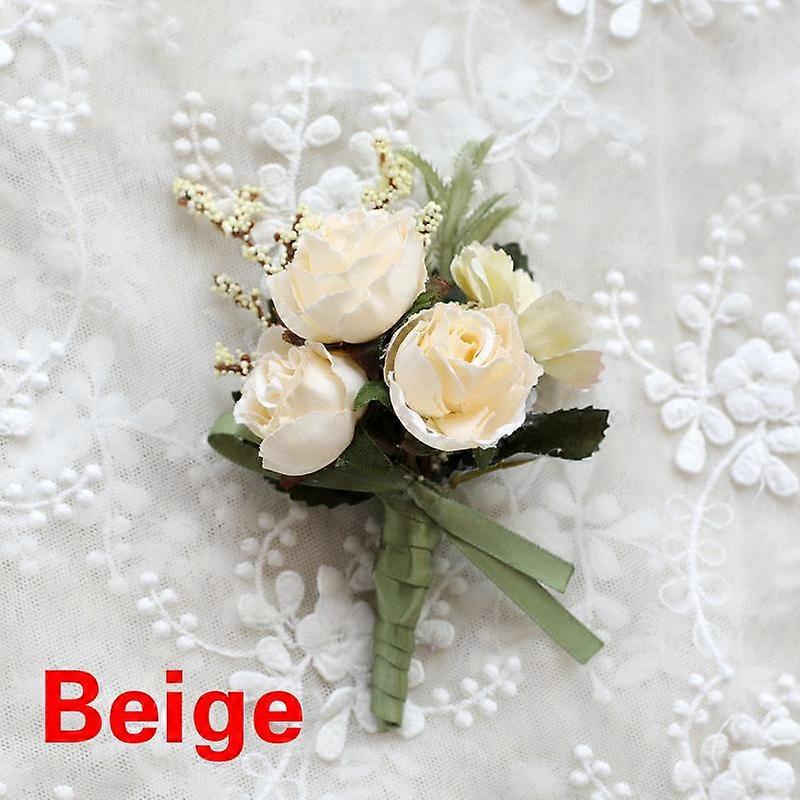 1Pcs Prom Groom Boutonniere Artificial Flowers Wrist Corsage Hand Wrist Flower Bride Bridesmaid