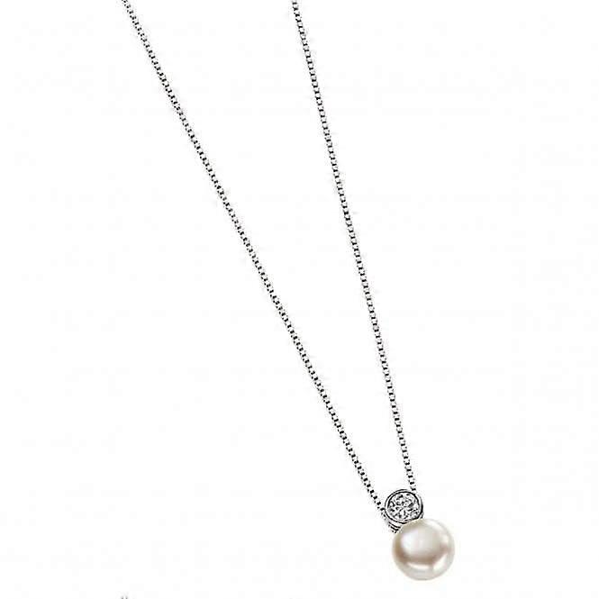 Elements Silver CZ And White Pearl Drop Pendant P2855WZ364N217