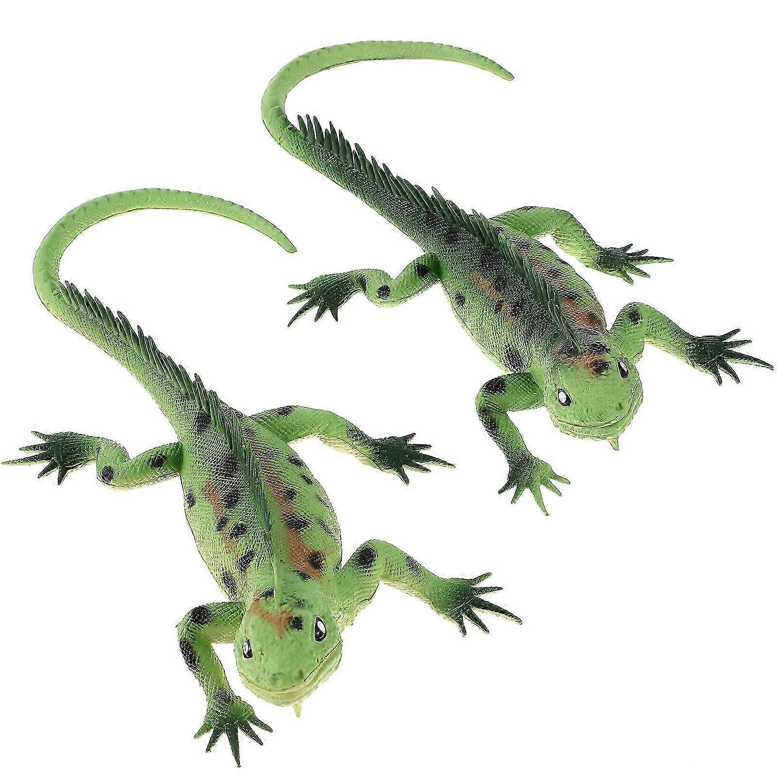 2pcs Simulation Lizard Model Sounding Lizard Figurine Toys Educational Plaything