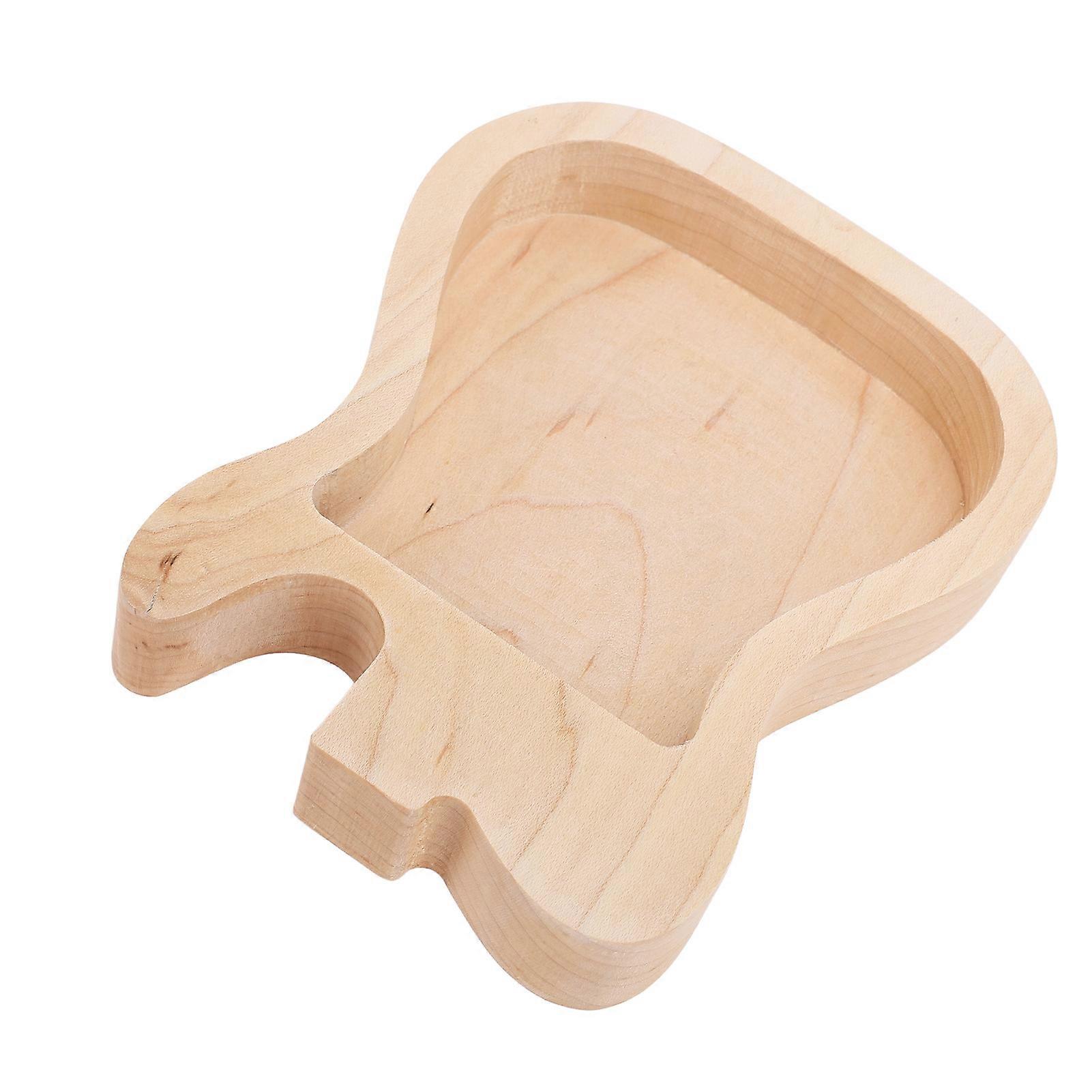 Maple Wood Guitar Shape Compact Pick Box compatible with Guitar Practice Plectrum Storage