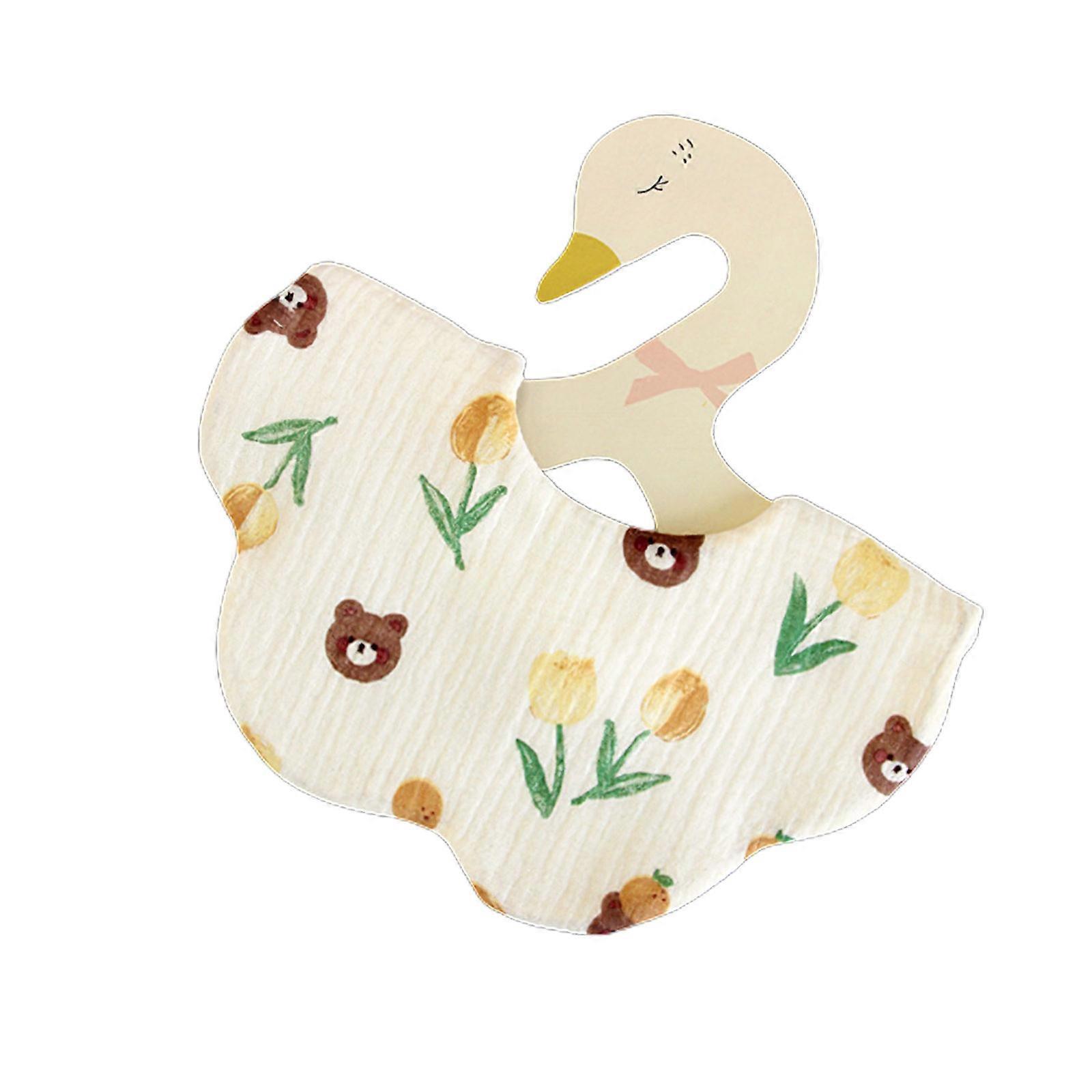 Infant Saliva Towel Cotton Baby Bibs with Adjustable Snap Button, 6-layers Newborn Teething Bib Soft Mouth Wipe Cloth