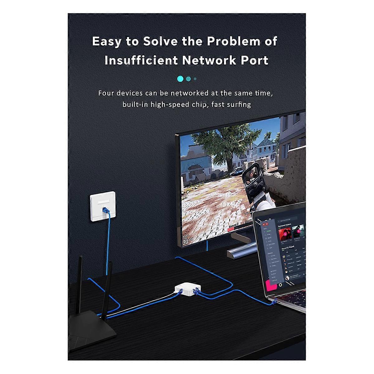 Network Cable extension ethernet Rj45 Splitter adapter 1 to 4