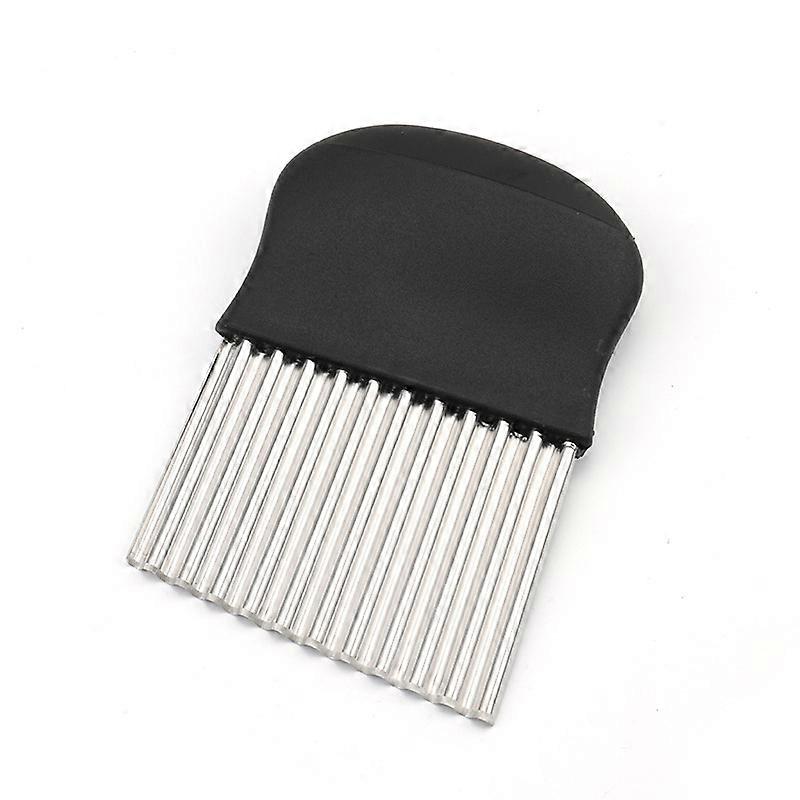 1pc Potato Slicer Wave Chopper French Fries Slicer Waffle Fries Potato Carrot Salad (Black)