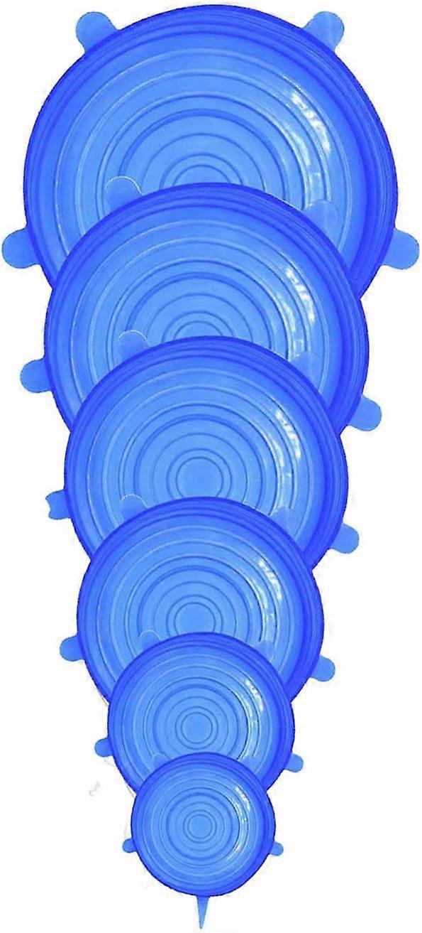 Store 6 Pieces Silicone Lids, BPA Free Silicone Stretch Lids, Universal Lid in 6 Different Sizes for Microwave/Oven/Fridge/Dishwasher