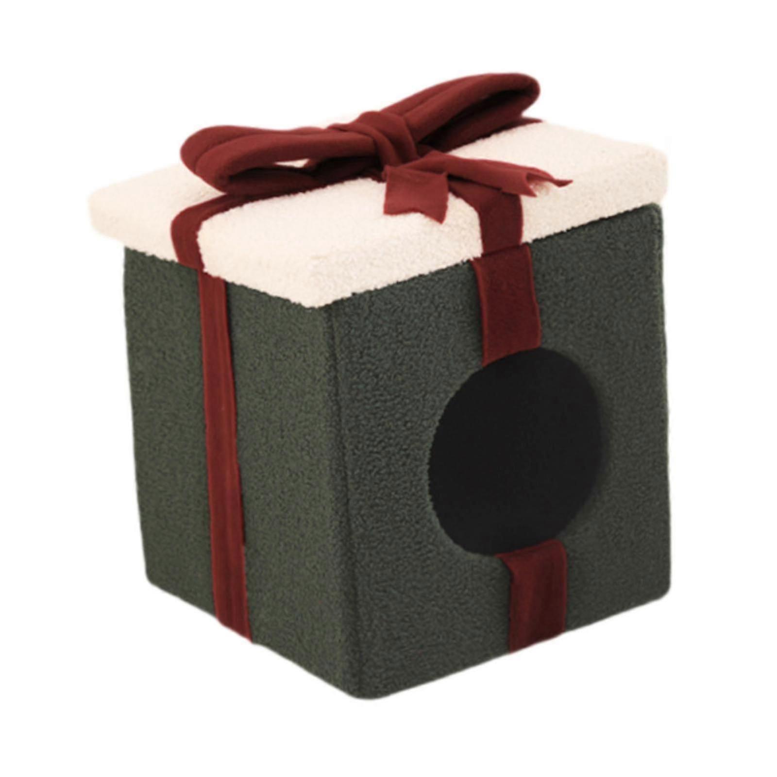 Kediler, Köpekler, Yavru Kediler ve Yavru Kediler için Çıkarılabilir Sevimli Kışlık Noel Kedi Evi