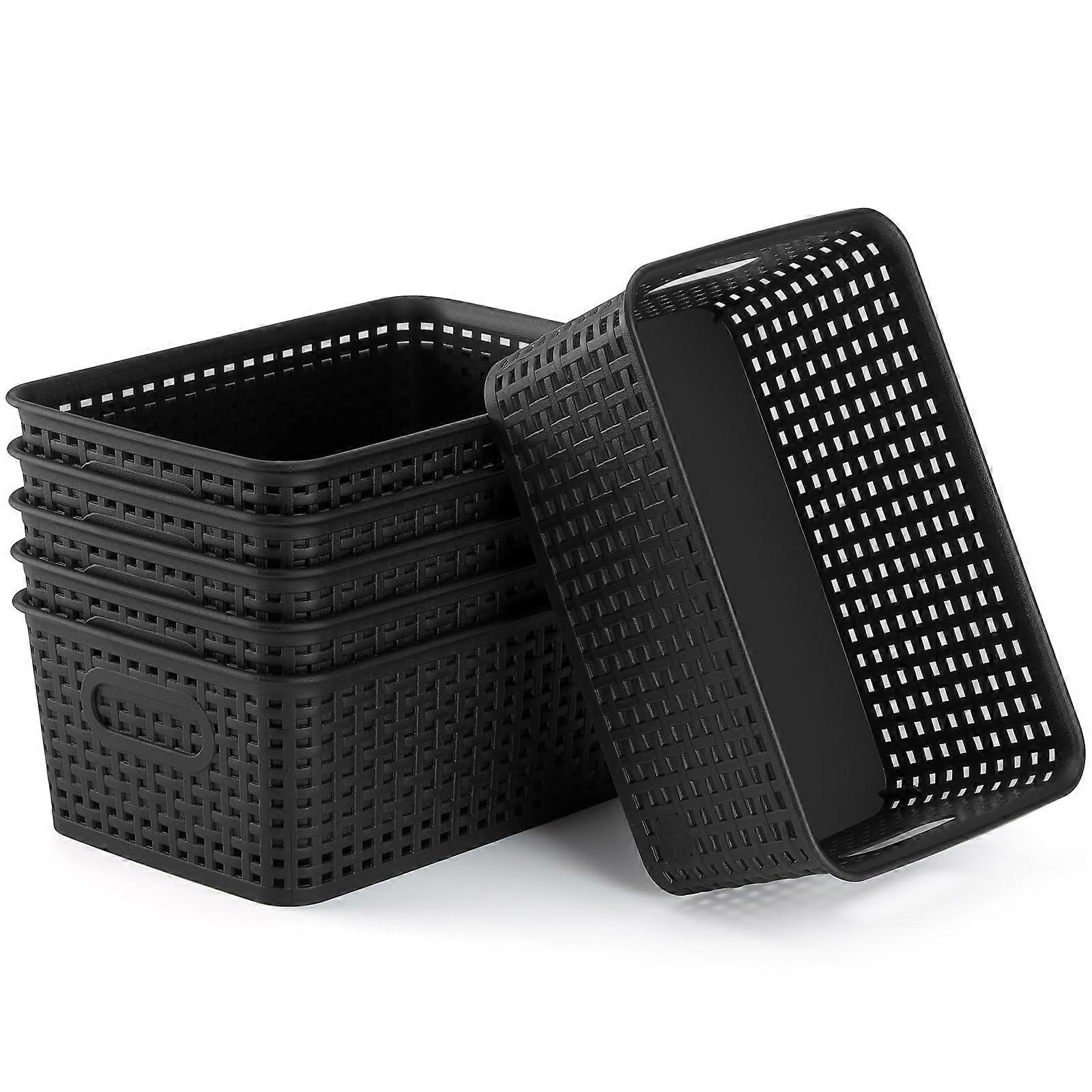 6 Set Sturdy Small Storage Baskets Organizer for Shelves and Closet Small Size