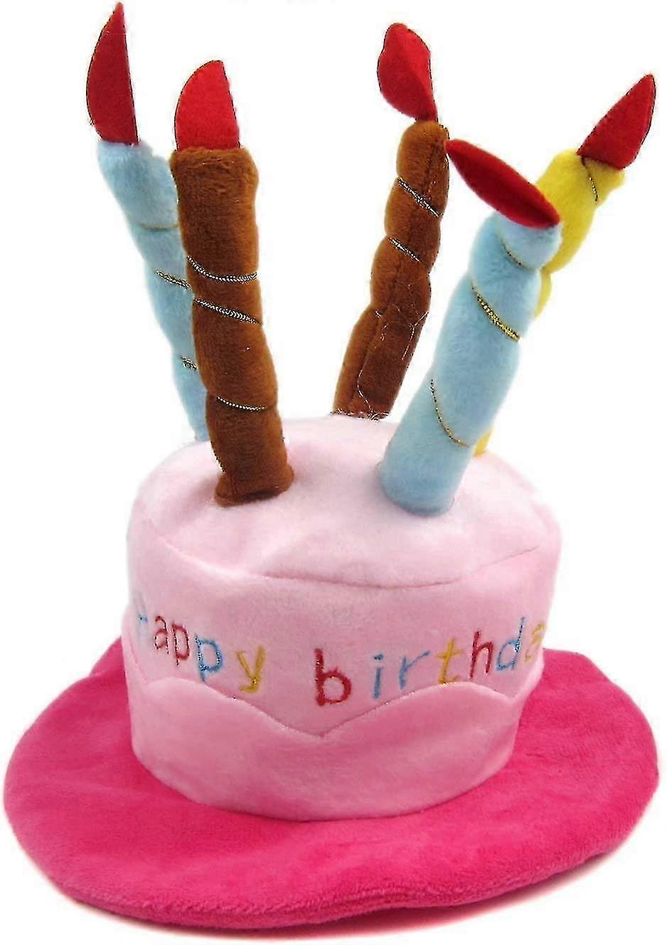 Pink Pet Dog Birthday Hat with Cake Design